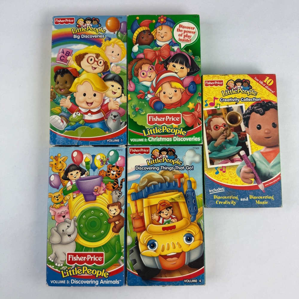 Fisher-Price Little People VHS Lot of 5 Big Discoveries‎ Christmas Animals 2000s